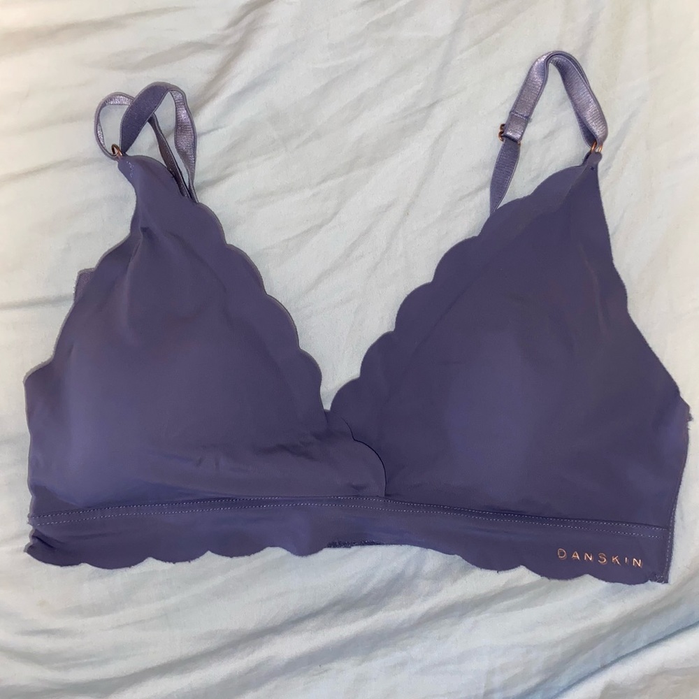 danskin light padded scalloped bra navy blue size 36c